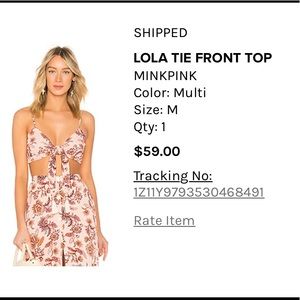 REVOLVE MINKPINK Lola Tie Front Bra Top Medium